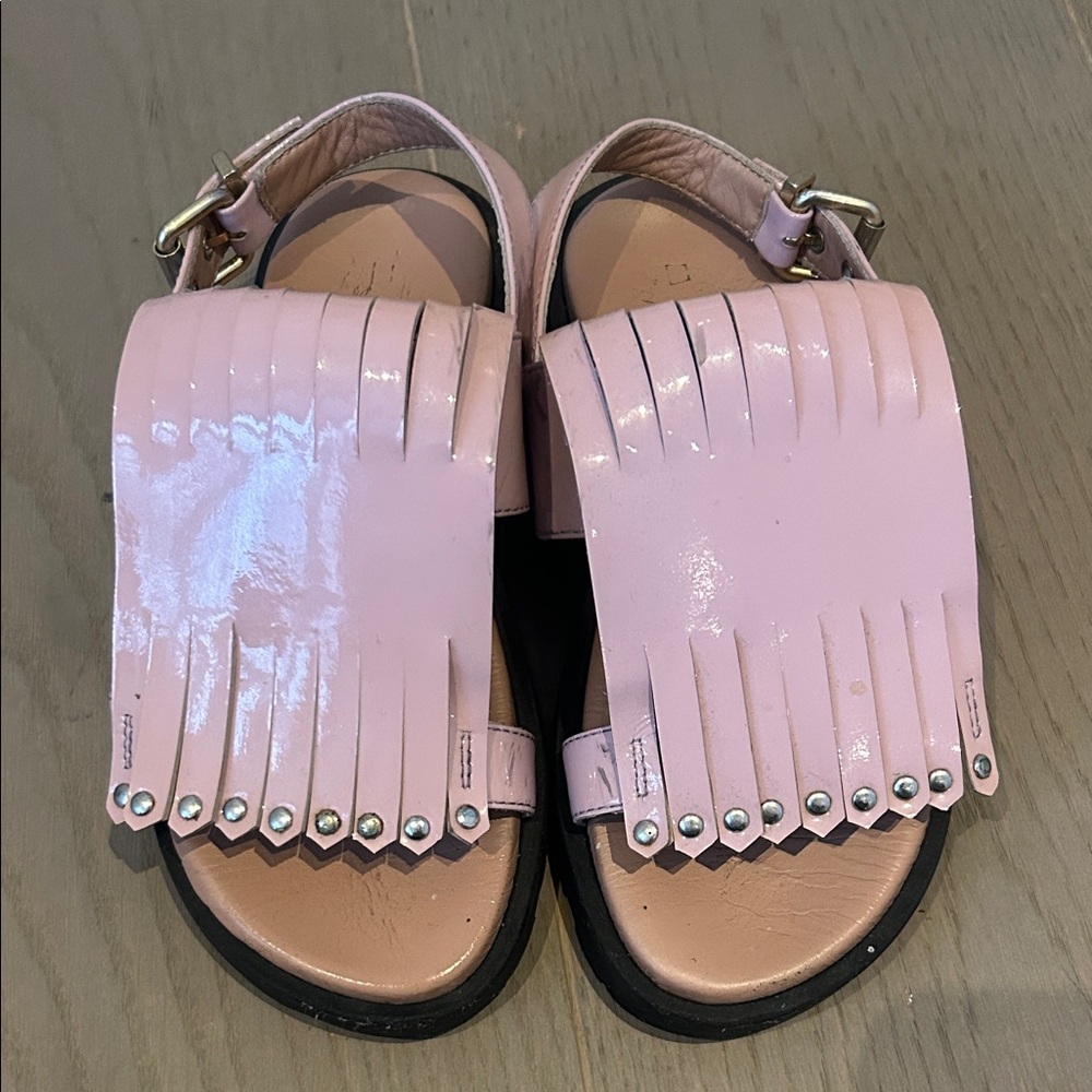 Marni Kids Pink Fringe Sandals